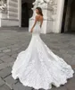 Vestidos 2023 Vestidos de noiva de sereia de luxo Sweetheart com capa Wrap Haklehole Lace Apliques sem mangas Tribunal de Ilusão