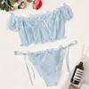 Mulheres Sleepwear Moda Requintada Mulheres Lingerie Corset Mesh Underwire Racy Muslin Underwear Tops + Briefs Nightwear S-XL Soft