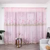 Cortina de trompete multicolor folhas cortinas janela tulle voile drape valance 1 painel tecido para sala de estar decoração blackout # 45