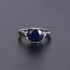 GEM'S BALLET 925 Sterling Silver Engagement Rings 3 24Ct Natural Blue Sapphire Gemstone Ring for Women Fine Jewelry CJ191205315Z