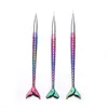 3 stks / set Mermaid Nail Art Punting Pen Vis Design Roestvrijstalen Nail Art Painting Pen