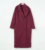 새로운 도착 양모 겨울 코트 겉옷 여성 X-Long 턴 다운 칼라 두꺼운 따뜻한 캐시미어 모직 Overcoat G92681