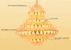 LED Light Modern Crystal Chandeliers Lights Fixture American Gold Chandelier Lotus Flower Temple Lamp Home Villa el Big Crystal287r