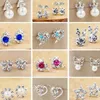 Korean version temperament girls ear stud earrings diamond pearl bow lovely earrings simple earrings T2C5014