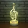 Note de musique créative 3D lampe de Table LED veilleuse 7 couleurs changeantes chambre sommeil éclairage décor à la maison cadeaux