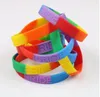 Unisex Jewellery Gay Pride Silicone Rainbow Bracelet Rubber LGBT Wristband Bracelet Lesbian Pride Bracelet Stripe Bracelets for Party