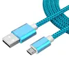 Micro USB-kabel 2A Fast Laddning Micro USB-dataskadd Kabeldatasyn Nylon flätad Micro USB-kabel 1m 2m 3m för Android