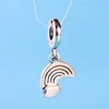 Romantic Rainbow Pendant For Pandora Luxury 925 Sterling Silver High Quality Glamour DIY Pendant With Box Holiday Gift