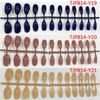 Na075 False Nail 24PCS Зеркало польский Польский Короткий Заостренный Шиннинг Поверхность Гропа Подковывает подсказки для ногтей Стилет Ложные ногти Полная крышка Чистый конфеты Цвет