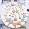 Statement Dangle Earrings Starfish Turtle Cowrie Shell Sea Star Pendant for Women Gold Silver Metal Summer Beach Jewelry