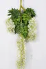 12 pièces fleur de soie artificielle fleur glycine vigne rotin mariage centres de table décorations Bouquet guirlande maison ornement
