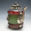 Teiera con drago d'argento tibetano in cloisonne decorata da collezione