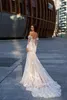 2020 Mermaid Gelinlik Sevgiliye Aplike Dantel Up Geri Plaj Gelinlikleri Uzun Kollu Custom Made Vestidos De Novia