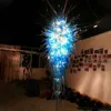 Lamps Blue Hanging Chandeliers Long Shape Energy Saving Light Source Good Price Hand Blown Glass LED Chain Chandelier