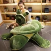 Tortue mignonne en peluche poupée douce géante animal tortue verte oreiller de couchage grande poupée cadeau d'anniversaire décoration 59 pouces 150 cm DY5078597438