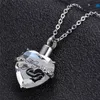 Locket screw Heart Necklace for women luxury jewelry keepsake pendant cremation memorial ashes urn birthstone necklace