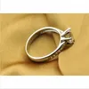 Original Schmuck 925 Silber Ring Inlay 4MM 1 Karat Zirkon Stein SONA Diamant Verlobung Hochzeit Ringe für Braut frauen Größe 4-9