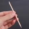 100 -stcs/pack nagel art oranje houten stick cuticle duwer remover manicure pedicure care duwer schoonheid nagels gereedschap