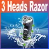 Electric Shaver Razor Rechargeable Waterproof Washable Shaver Men's Electric 3 Heads Razor Triple Blade RSCX-5085 Gray,black