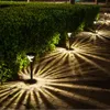 2st varm vit rostfritt stål solgräsmatta ljus för trädgård landskap belysning vägen trappa