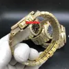 Orologi da uomo con diamanti in oro Cinturino in acciaio inossidabile dorato Orologio da boutique di moda Orologi casual automatici con superficie colorata multi-specifica