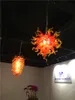 New Crystal Chandelier Red and Yellow Hand Blown Glass Chandelier Pendant Lighting Cheap LED Living Room Lights