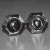 Schwarze Glasbongköpfe für Wasserpfeifen, Polygon-Diamant-Stecker, 14,4 mm und 18,8 mm, Gelenkkopf für Bongs, Wasserpfeifen, Bohrinseln