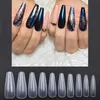 500pcs 10 Sizes Long Coffin Stiletto Nails Transparent Full Cover False Nail Tips ABS Ballet Fake Nails New Design