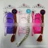 10 stilar Prinsessan Hårtillbehör Crown + Magic Stick + Wig + Handskar 4PC / Set Baby Girls Halloween Cosplay Princess Smycken Sets M133