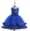 Kwiat Girl Dress Summer Wedding Girls Princess Dresses for Party Suknie Moda Dziewczyny Dancing Dresses Odzież Designer 7 Kolory C1572