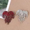 Baiduqiandu Arrival Crystal Tassel Red / Clear Heart Brooch Pins Fashion Women Clothing Jewelry Accessories