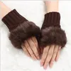 Wolle Mixed Webpelz Damen Fingerlose Handschuhe Gestrickte Crochet Winter Handschuhe Warmer Abendhandschuhe 60pairs OOA7134