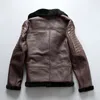 Diagonal Zipper 5XL 4XL Största Storlek Avirexfly Sheepskin Äkta Läder Jackor Lapel Neck Lamb Fur Foder Air Force Flight Leather Jackor