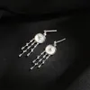Gioielli di marca di moda Orecchini con nappe a forma di stella lunga Orecchini pendenti in argento 925 da donna Gioielli da sposa di lusso femminili