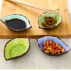 1pc 잎 모양의 세라믹 접시 세라믹 접시 일본 초밥 요리 대두 식초 조미료 소스 식탁 스낵 작은 요리