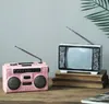 Retro Vintage Herbata Sklep Kawiarnia Sklep Radio Model Dekoracja Kreatywny Biurko Mały Wyświetlany Rzemiosło