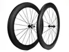 Livraison gratuite 700C vélo de route carbone roues 60mm profondeur 25mm largeur pneu roues en carbone avec moyeux Powerway R13 finition mate 3k