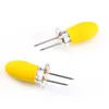 Stainless Steel Corn Cob Holders with Silicone Handle and Convenient Butter Spreading Tool BBQ Meat Fruit Forks 2 pcs/set