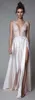 Neue sexy Slipt-Abendkleider aus weißer Seide von Berta mit tiefem V-Ausschnitt, rückenfreiem, bodenlangem Ballkleid 099