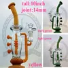 hookah Color Glass Puprle Pink Green red Bong Recycler Dab Oil Rig Beaker Glass Water Pipes