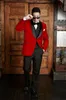 Red Groom Tuxedos Noir Châle Revers Groomsman Mariage 3 Pièce Costume Mode Hommes D'affaires Prom Party Veste Blazer (Veste + Pantalon + Cravate + Gilet) 2652