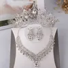 Affascinanti cristalli d'argento Set di gioielli da sposa 3 pezzi Abiti Collana Orecchini Diademi / Corone Accessori da sposa Set di gioielli da sposa T308788