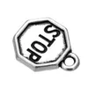 50PCS Metal Zinc Alloy Charms Dangle Jewelry Handmade Letter Vintage Stop Sign Pendants For DIY Charm Whole Jewelry31795271323751