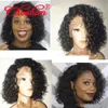 Perruques de cheveux humains avant de lacet court bouclés avec des cheveux de bébé brésiliens Remy cheveux Bob perruques pré plumées naissance des cheveux naturelle 814quot8687984