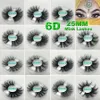 Gros longs cils de vison dramatiques 25mm vrais cils de vison 25MM 3D vison gros cils costom box