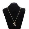 Collier pendentif aigle Animal pour hommes, bijoux Hip hop, Zircon cubique scintillant, une couleur glacée, cadeau