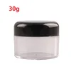 1200pcs/lot Refillable Plastic Screw Cap Lid with Clear Base Empty Cosmetic Jar for Nail Powder Bottle Eye Shadow Container 30g 30ml/1oz