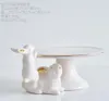 Modern minimalist beyaz hayvan seramik kase çocuk odası yatak odası sehpa dolapları ıvır zıvır süsler