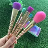 makeup brushes sets cosmetics brush 5 bright color rose gold Spiral shank screw makeup tools