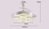 Invisible ceiling fan light LED fan light ceiling lamp modern minimalist living room dining room living room pendant lamp remote control MYY